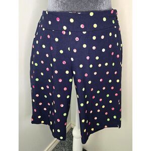 Zac & Rachel Navy Polka Dot Knee‑Length Shorts – Size 8